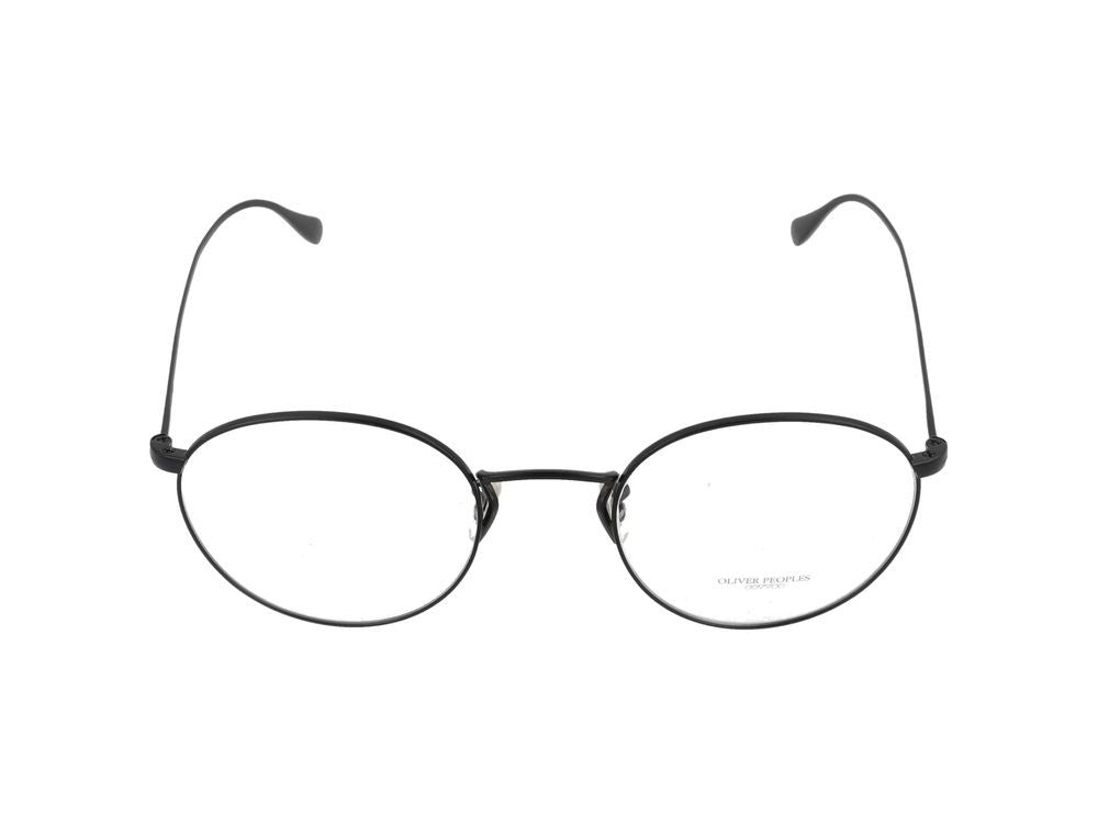 Oliver Peoples Minimalist Design Round Frame Black Metal Eyeglasses