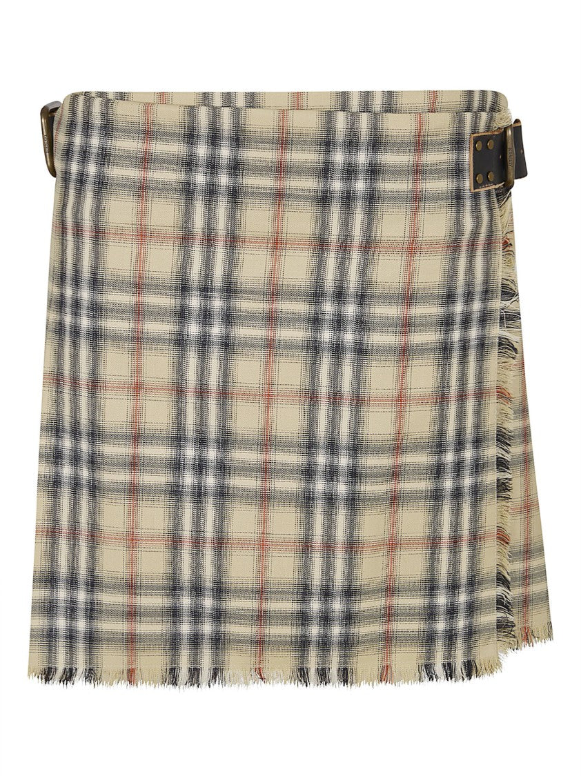 Burberry Plaid Wool Mini Skirt