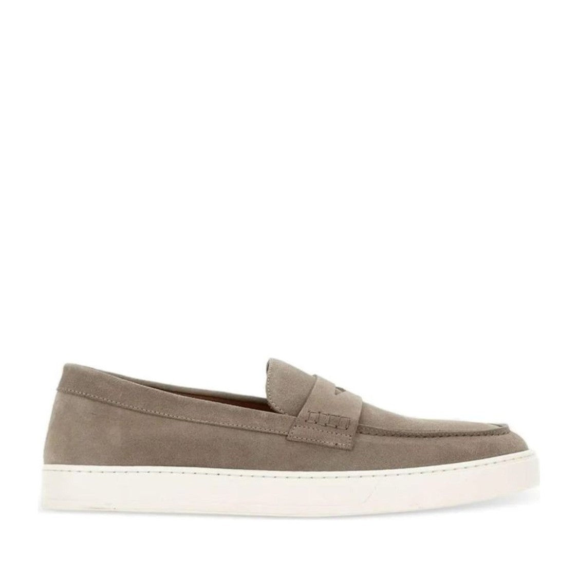 Doucal's Beige Penny Strap Calf Leather Loafers