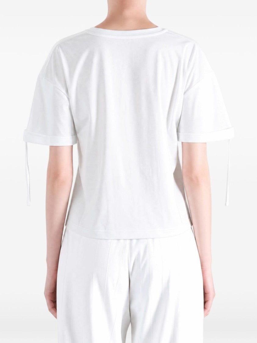 Givenchy Boxy Cropped Ribbon Tie Top