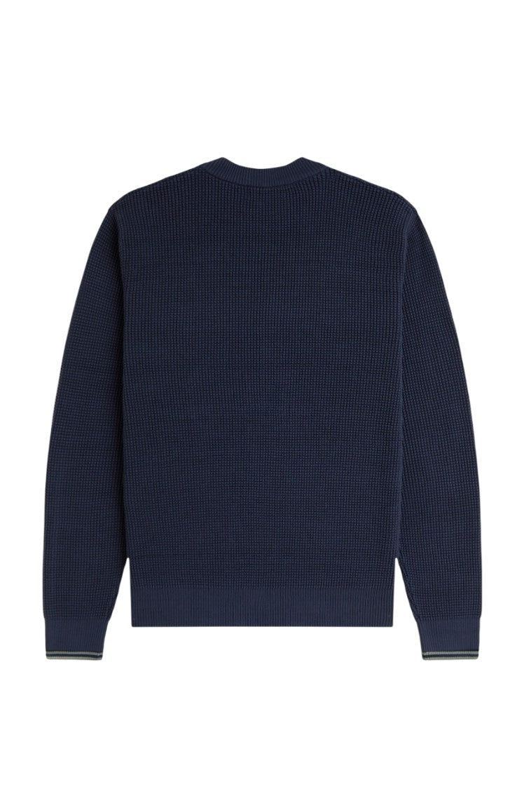 Fred Perry Textured Knit Sweater With Crew Neck