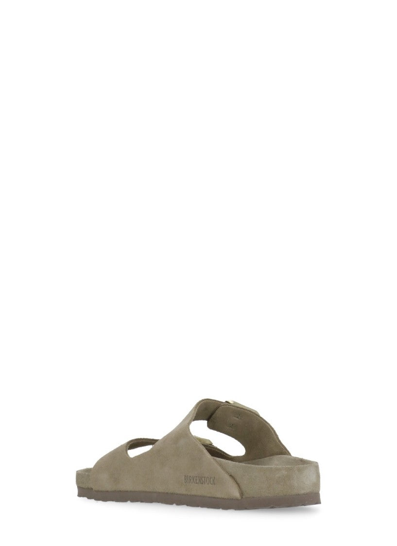Birkenstock Taupe Arizona Bs Buckle Suede Sandals