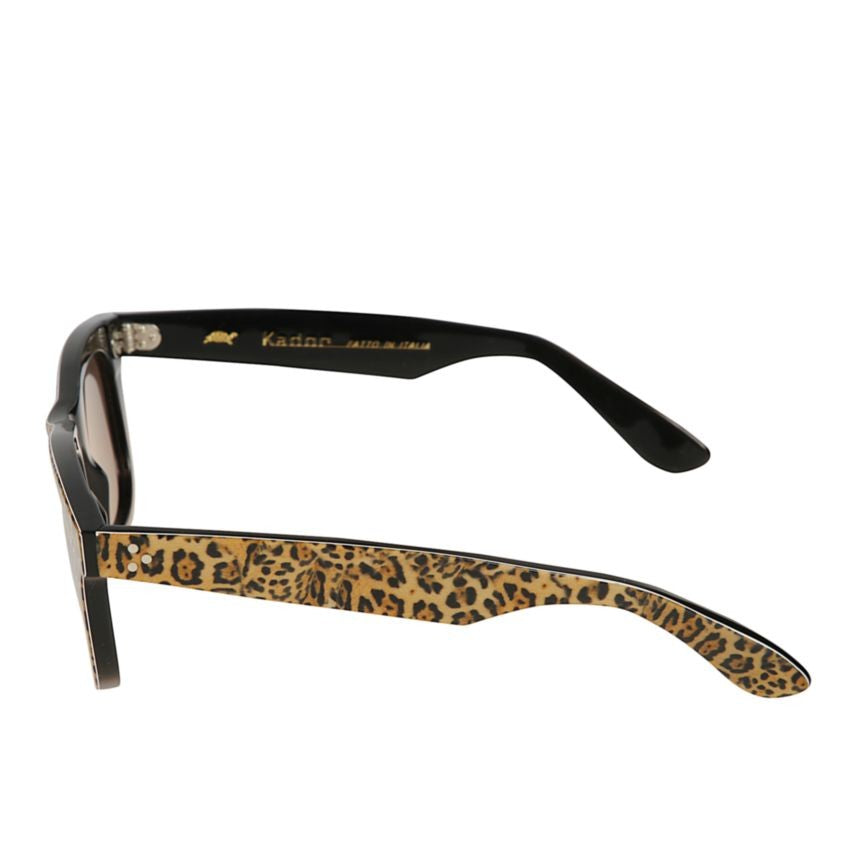 Kador Solemio Bold Leopard Print Rectangular Sunglasses