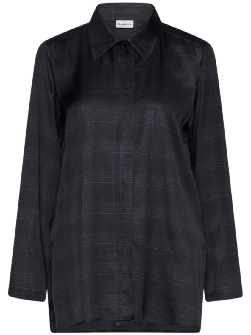 Marella Cotton Subtle Checkered Pattern Shirt