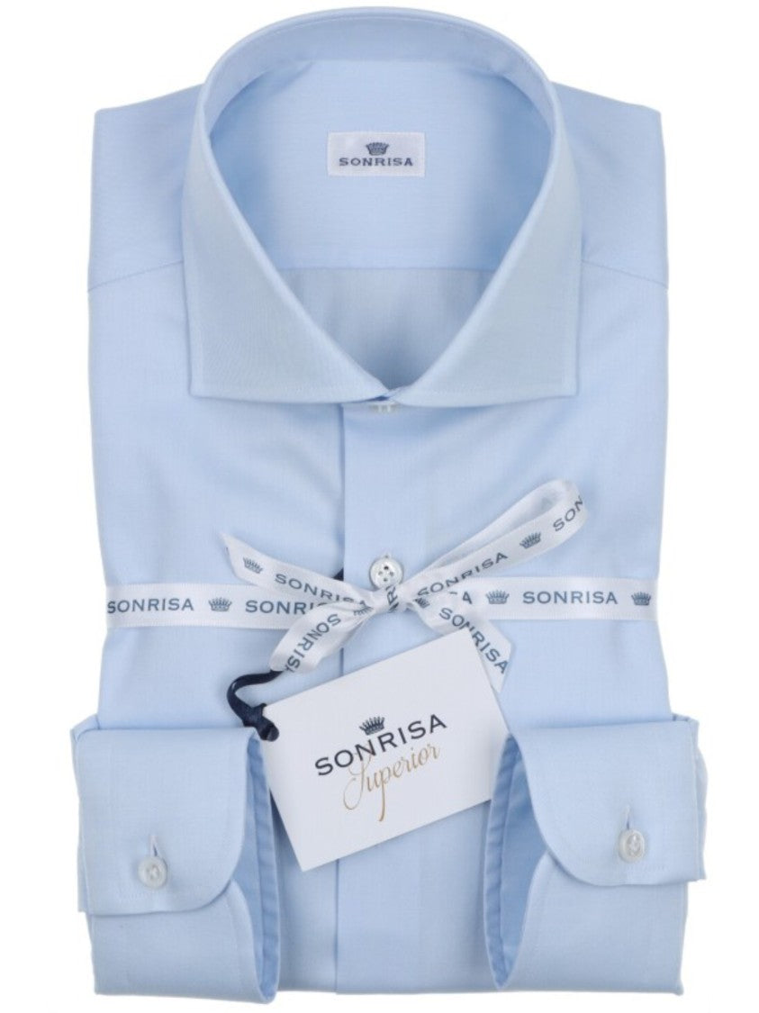 Sonrisa Light Blue Cotton Classic Formal Shirt