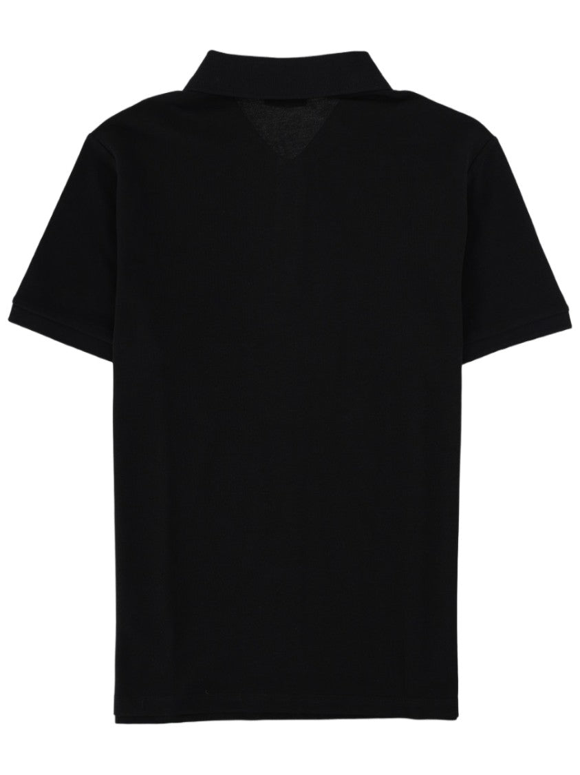 Balmain Black Tonal Logo Viscose-Blend Polo Shirt