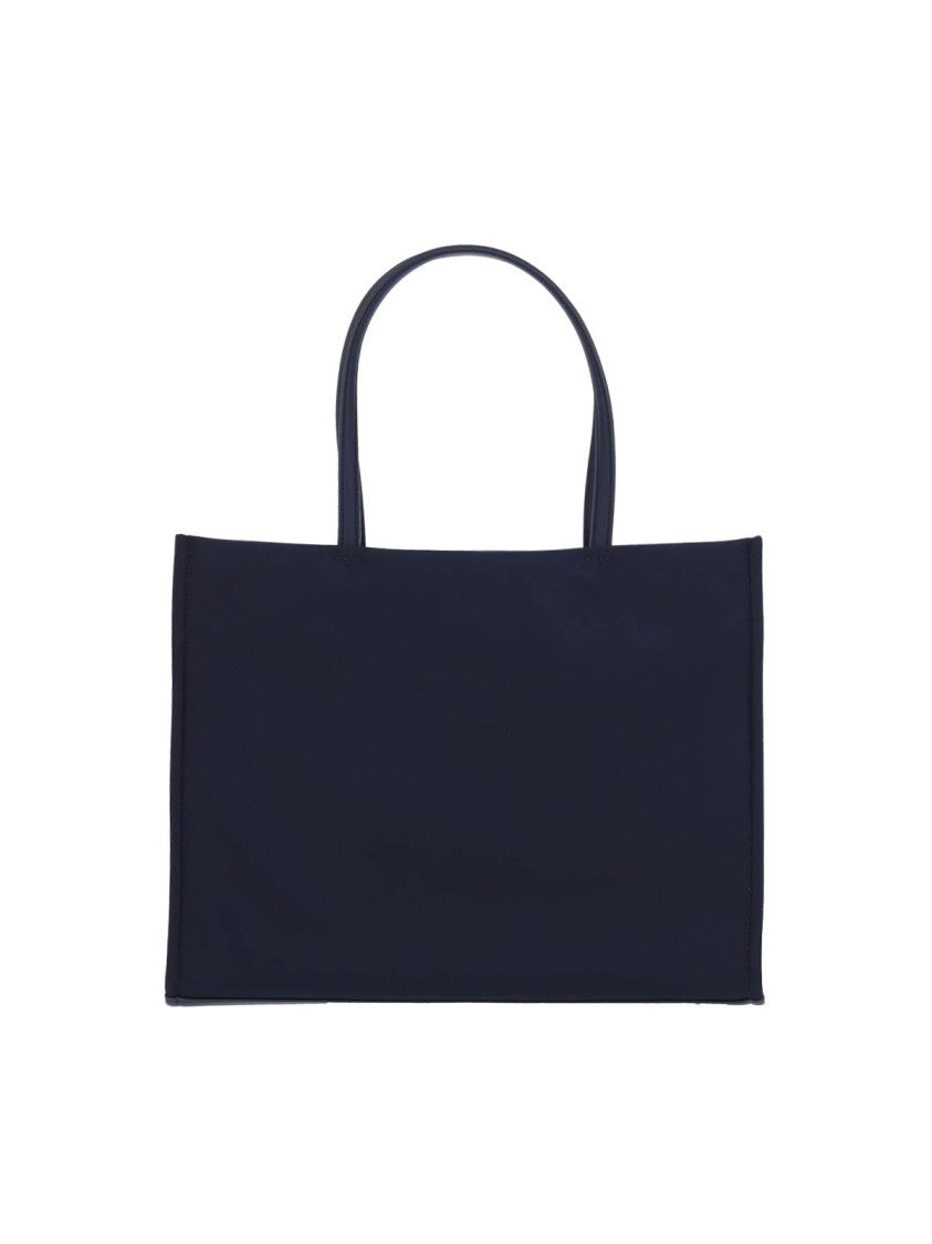 Tory Burch Navy Recycled Nylon Tote With Leather Accents