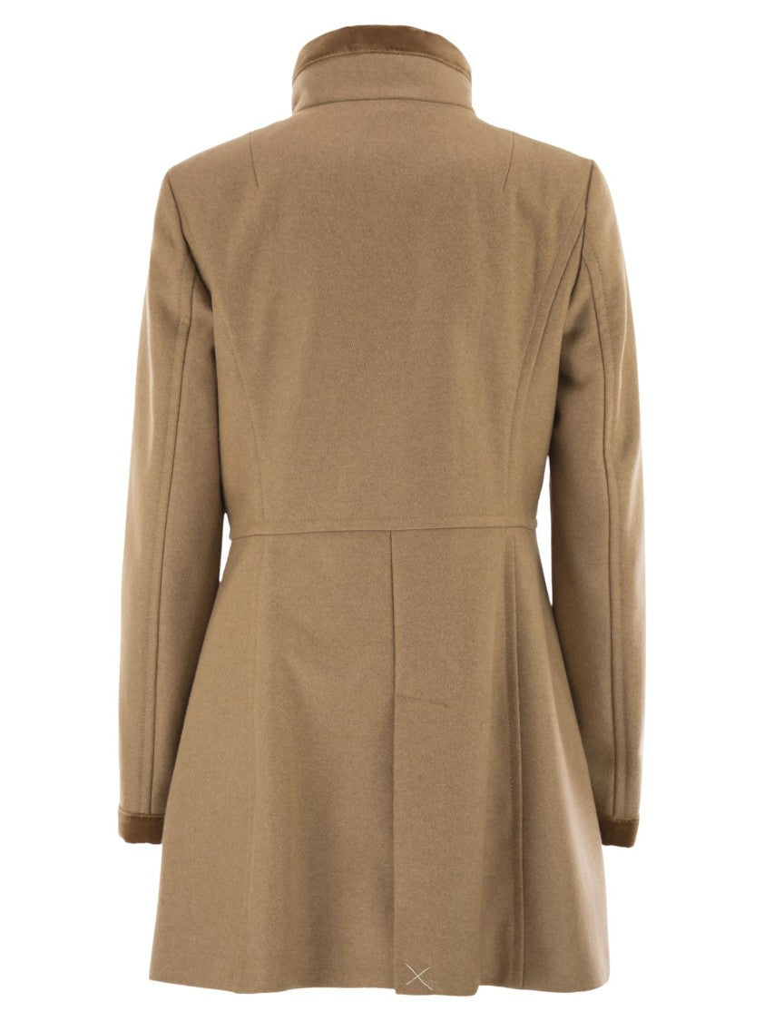 Fay Virginia Coat In Mélange Wool Cloth