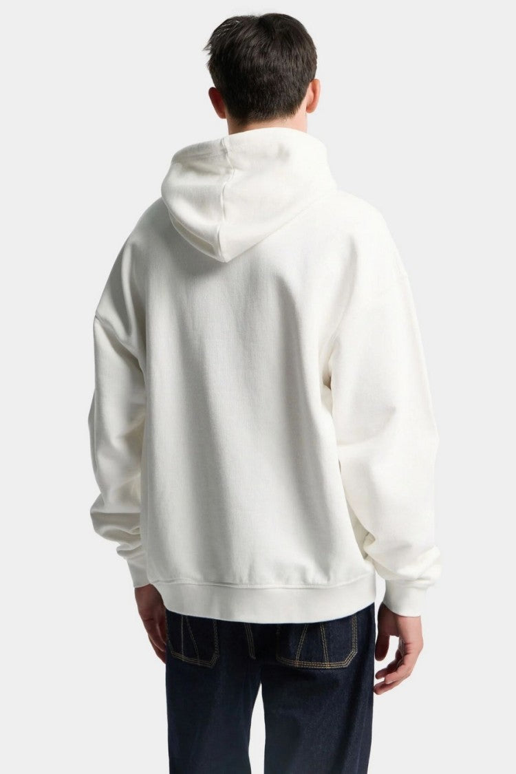 Dsquared2 White Maple Leaf Logo Printed Cotton Hoodie