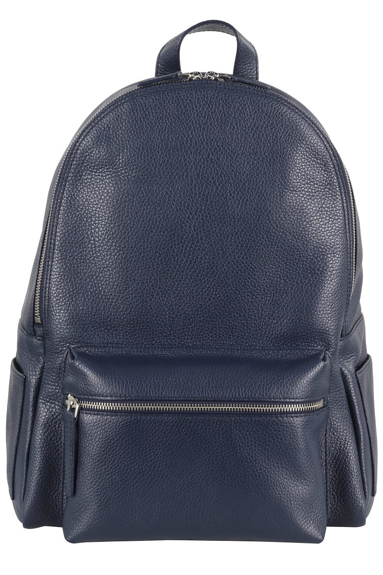 Orciani Textured Leather Backpack With Adjustable Straps