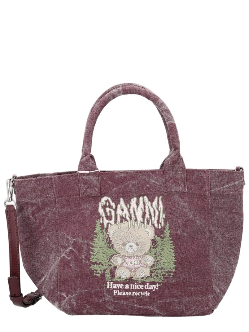 Ganni Spacious Recycled Cotton Shoulder Bag