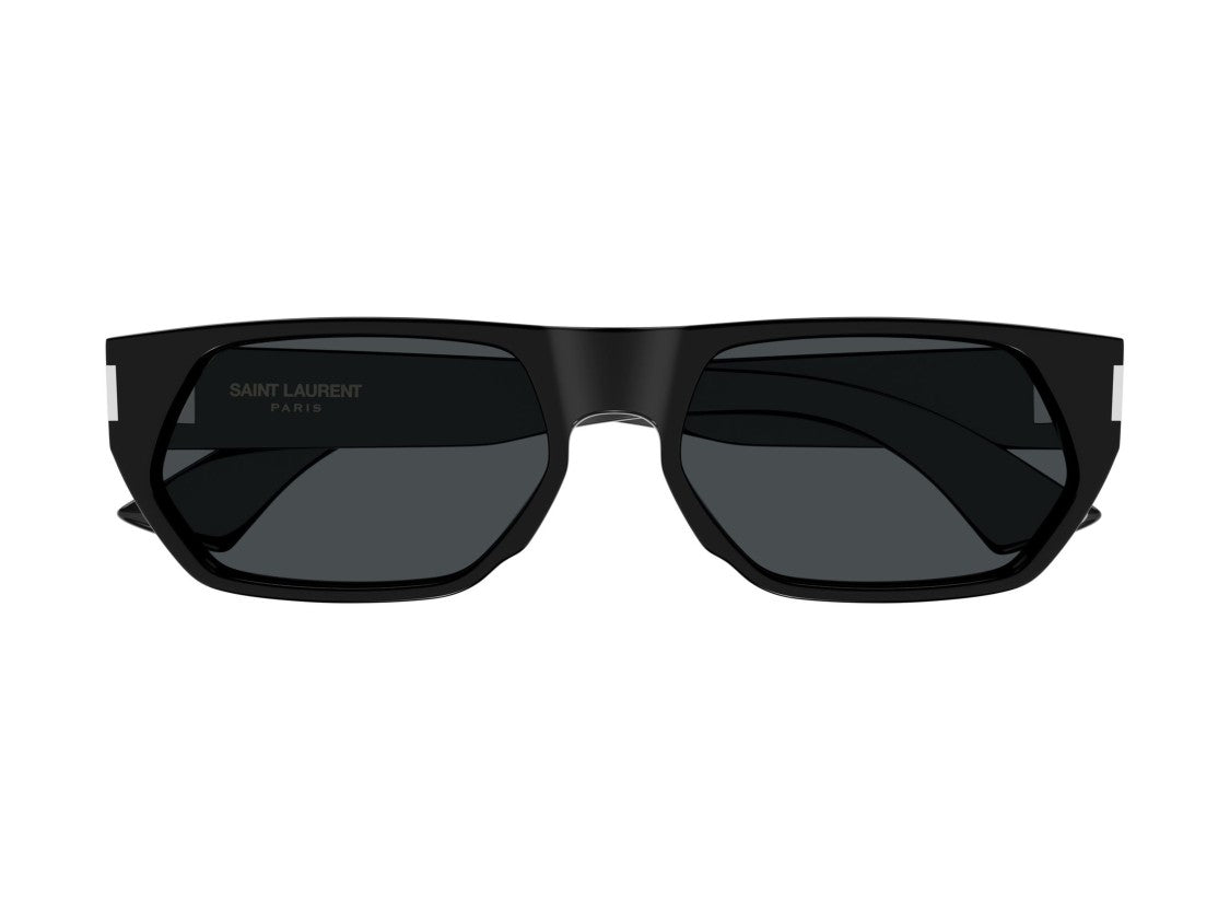Saint Laurent Black Sl 898 Glossy Acetate Bold Oversized Square Sunglasses