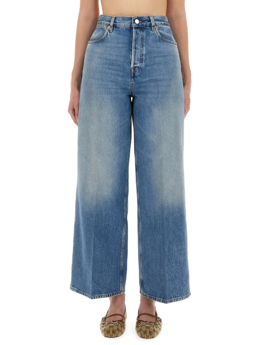 Gucci Relaxed Cropped Wide-Leg Jeans
