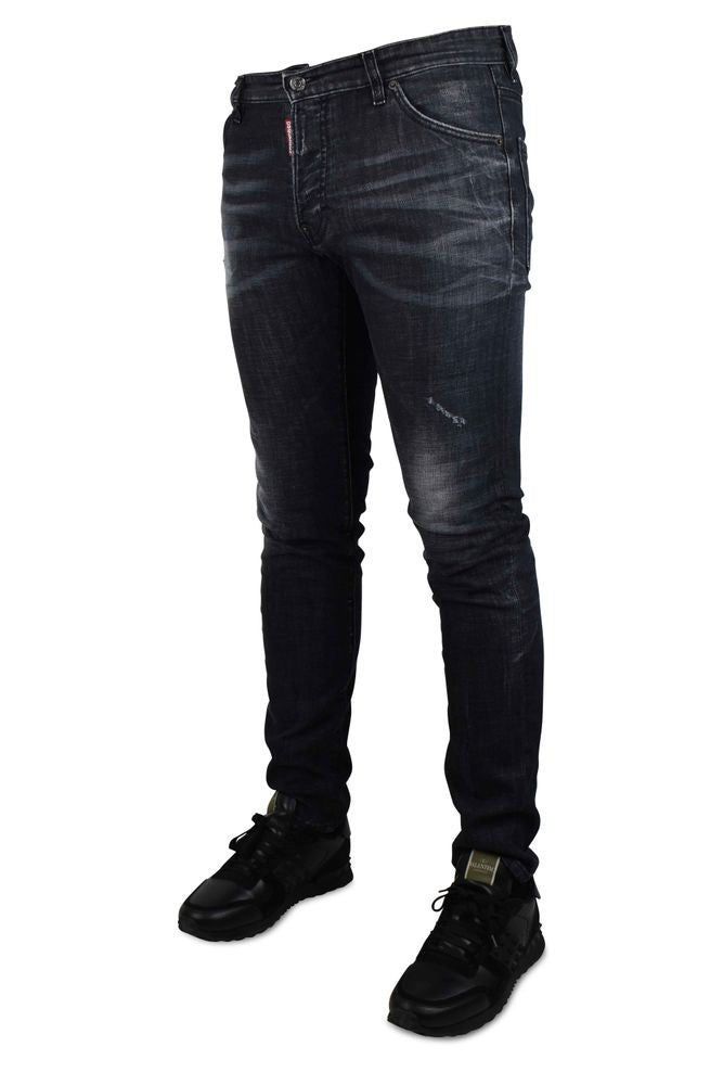 Dsquared2 Slim-Fit Distressed Black Denim Jeans