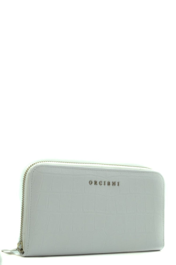 Orciani Embossed Crocodile Pattern Wallet With Zip-Around Closure