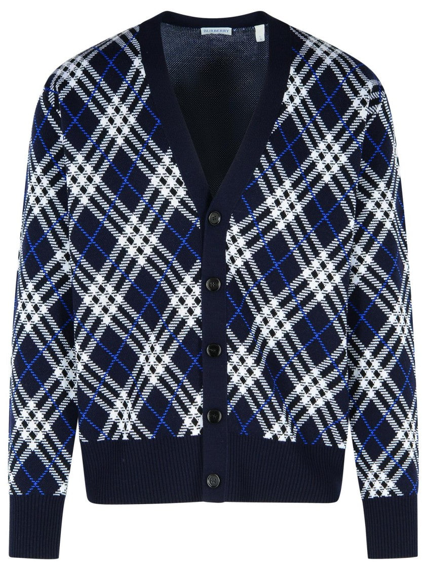 Burberry 'George' Blue Wool Cardigan