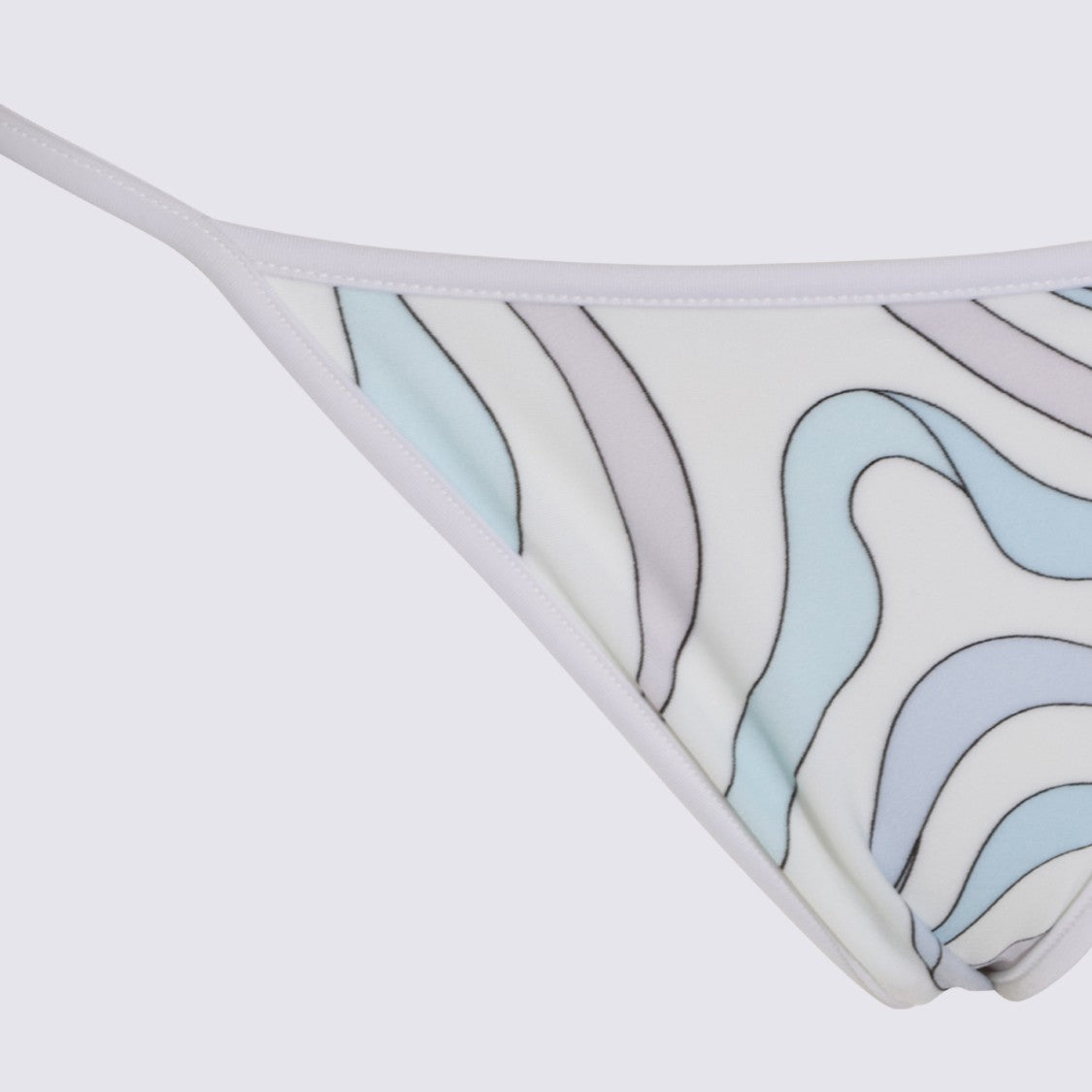Emilio Pucci Minimalist Bikini Bottom With Thin Side Straps And Wavy Pattern
