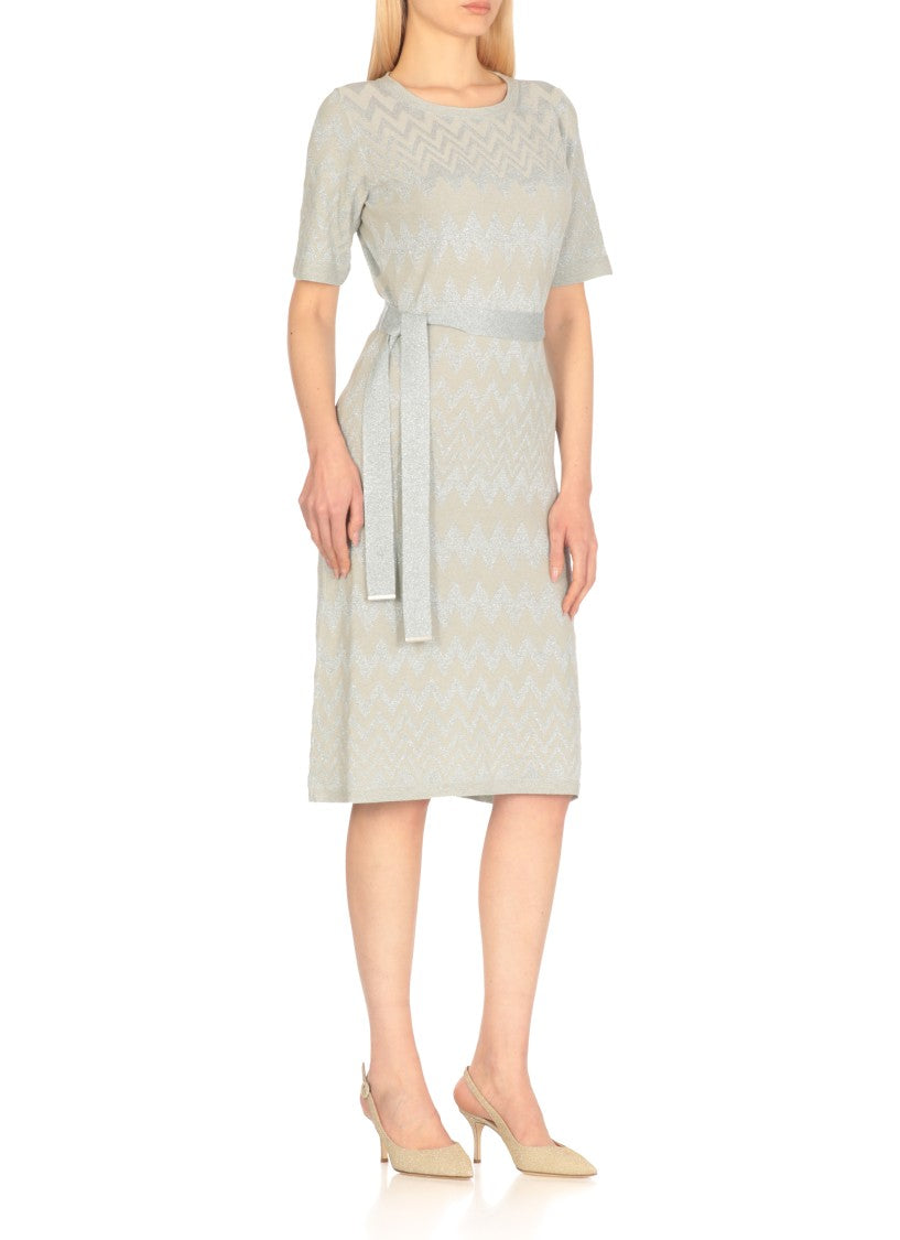 D. Exterior Green Cotton Blend Dress