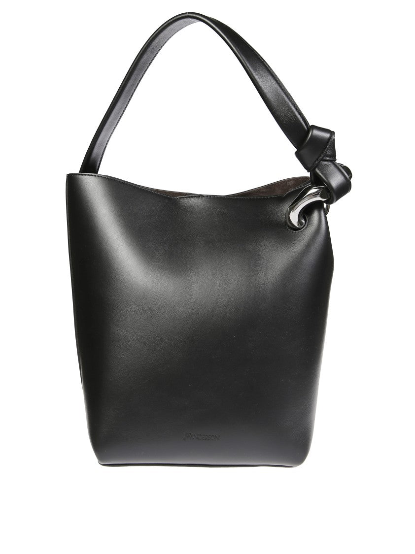 J. W. Anderson Angular Silhouette Black Leather Bucket Bag