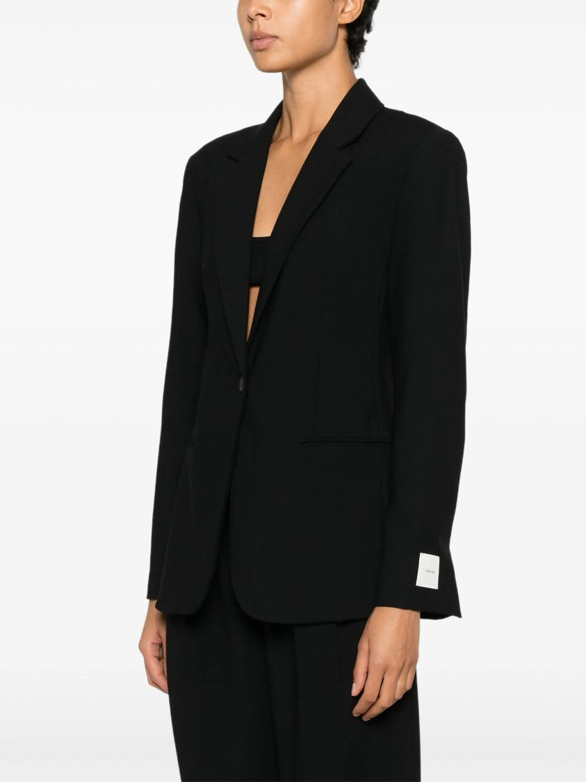 Calvin Klein Black Cinched Waist Tailored Blazer