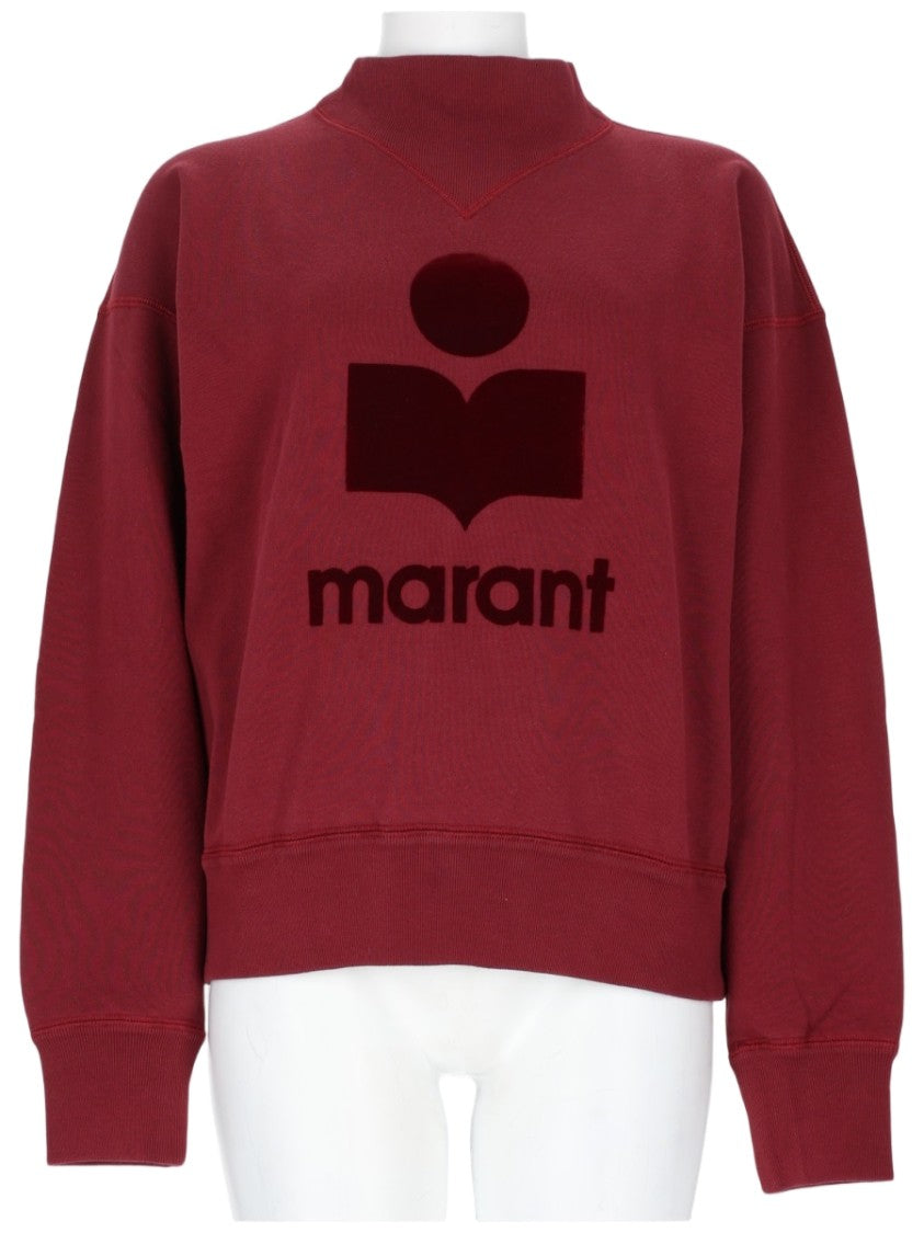 Isabel Marant Étoile Moby Cropped Velvet Logo Cotton-Blend Sweatshirt