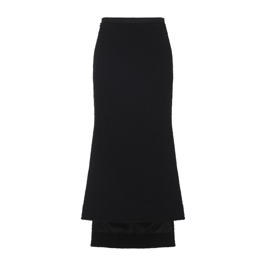 Lanvin Black Asymmetric Straight-Fit Virgin Wool Skirt