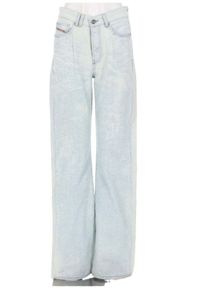 Diesel Light-Wash Wide Leg Denim Jeans