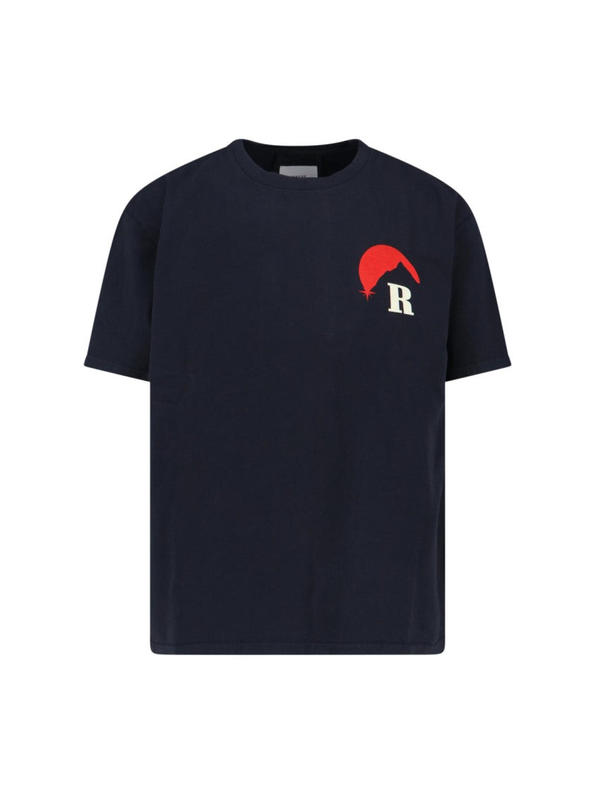Rhude Timeless Plain Black T-Shirt With Crew Neckline