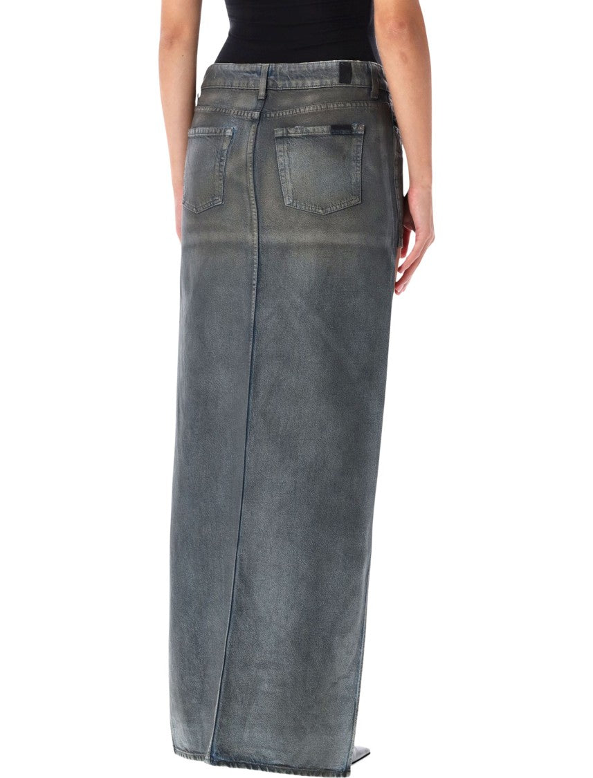 7 For All Mankind Asymetric Nolita Asymmetric Denim Mini Skirt