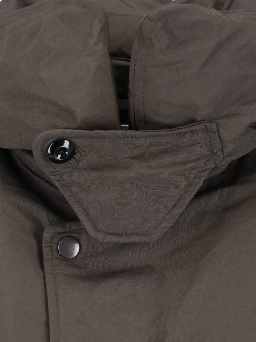 Lemaire Brown High Collar Oversized Casual Jacket