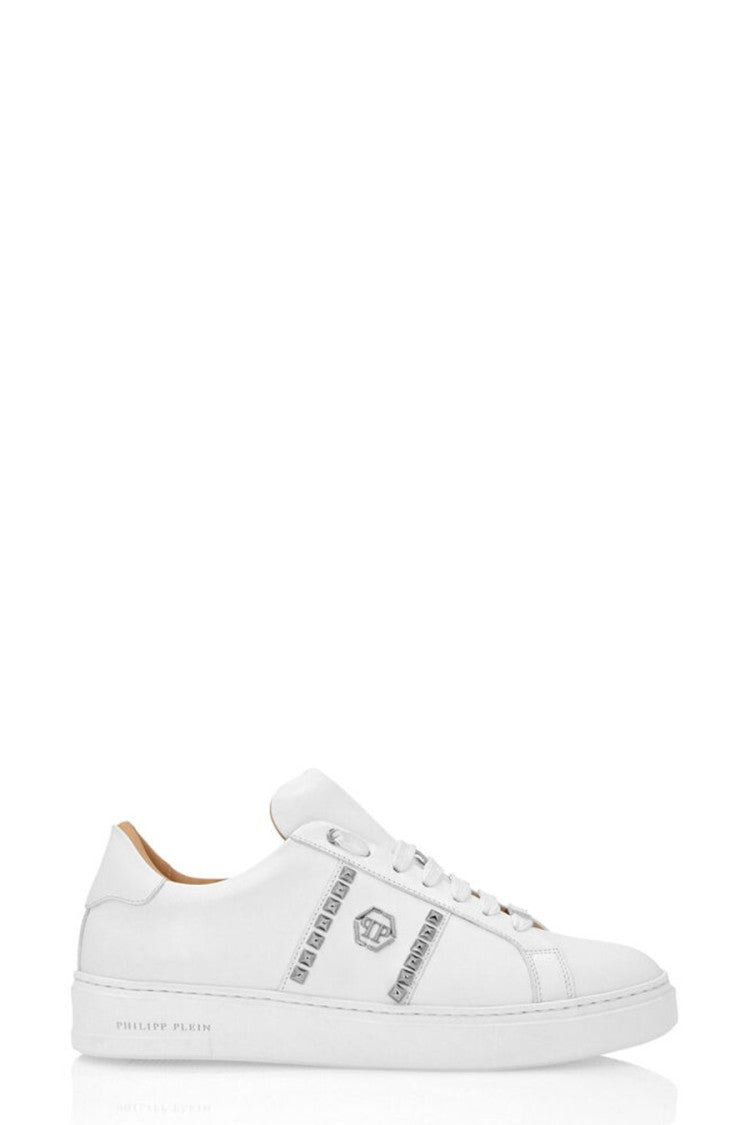 Philipp Plein White Leather Sneakers