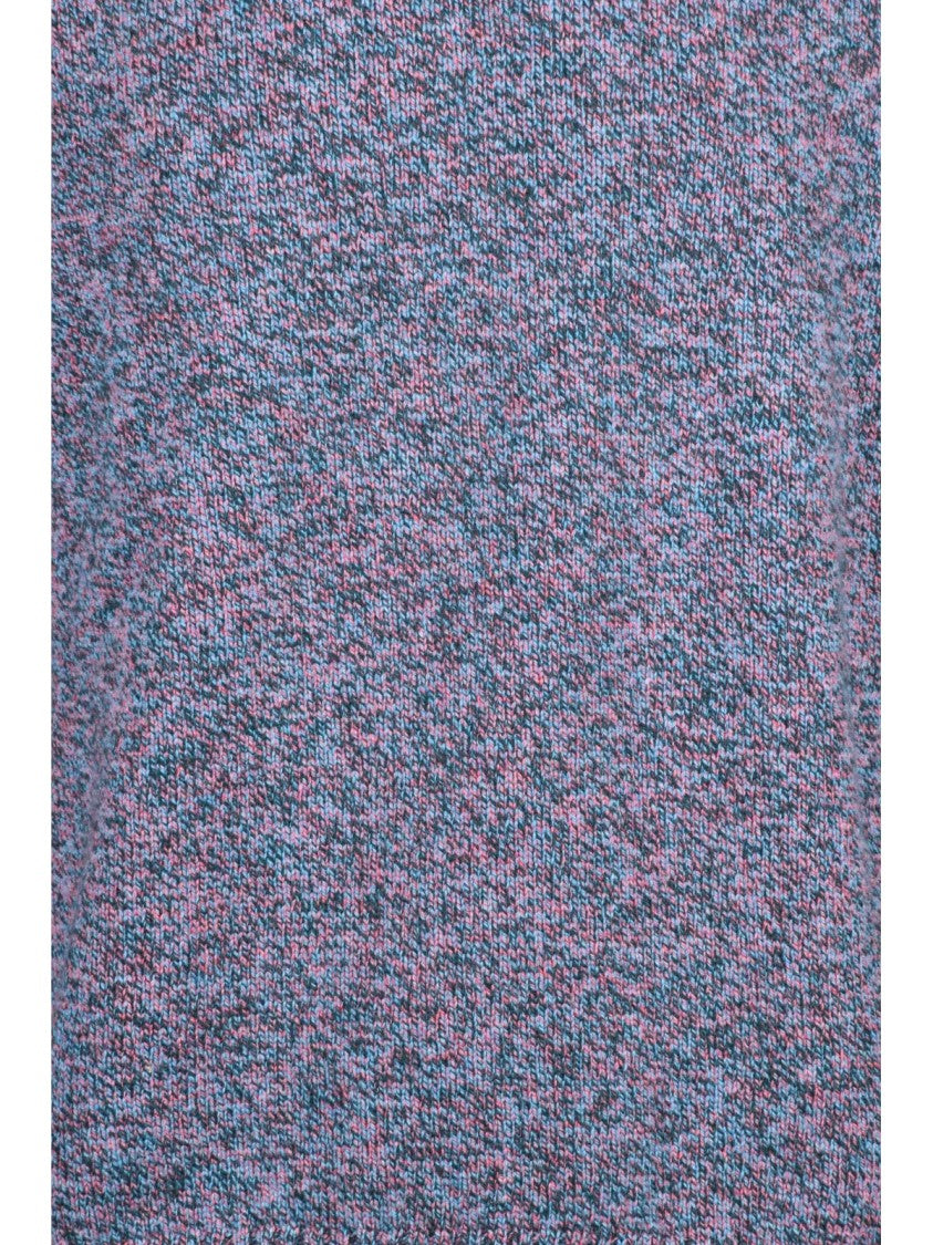 Slowear By Zanone Pink/Sky Blue Two-Tone Virgin Wool Crewneck Sweater