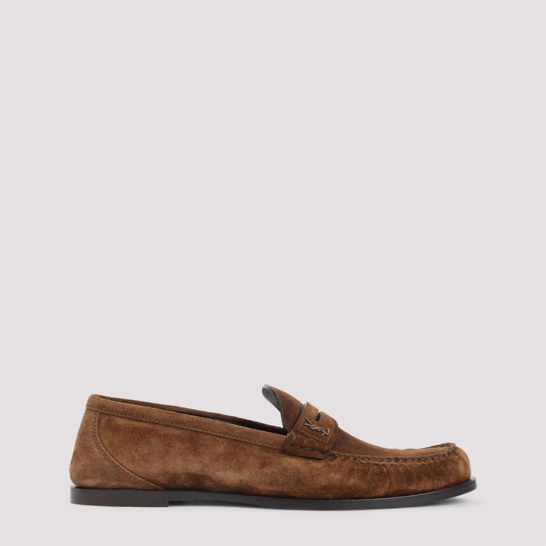Saint Laurent Brown Suede Leather Loafers