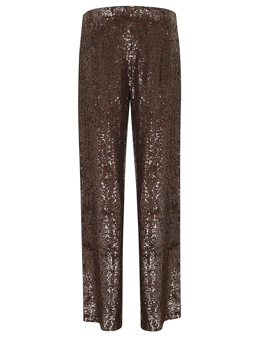 Parosh Sequined Trousers With Fitted Silhouette And Flared Hem