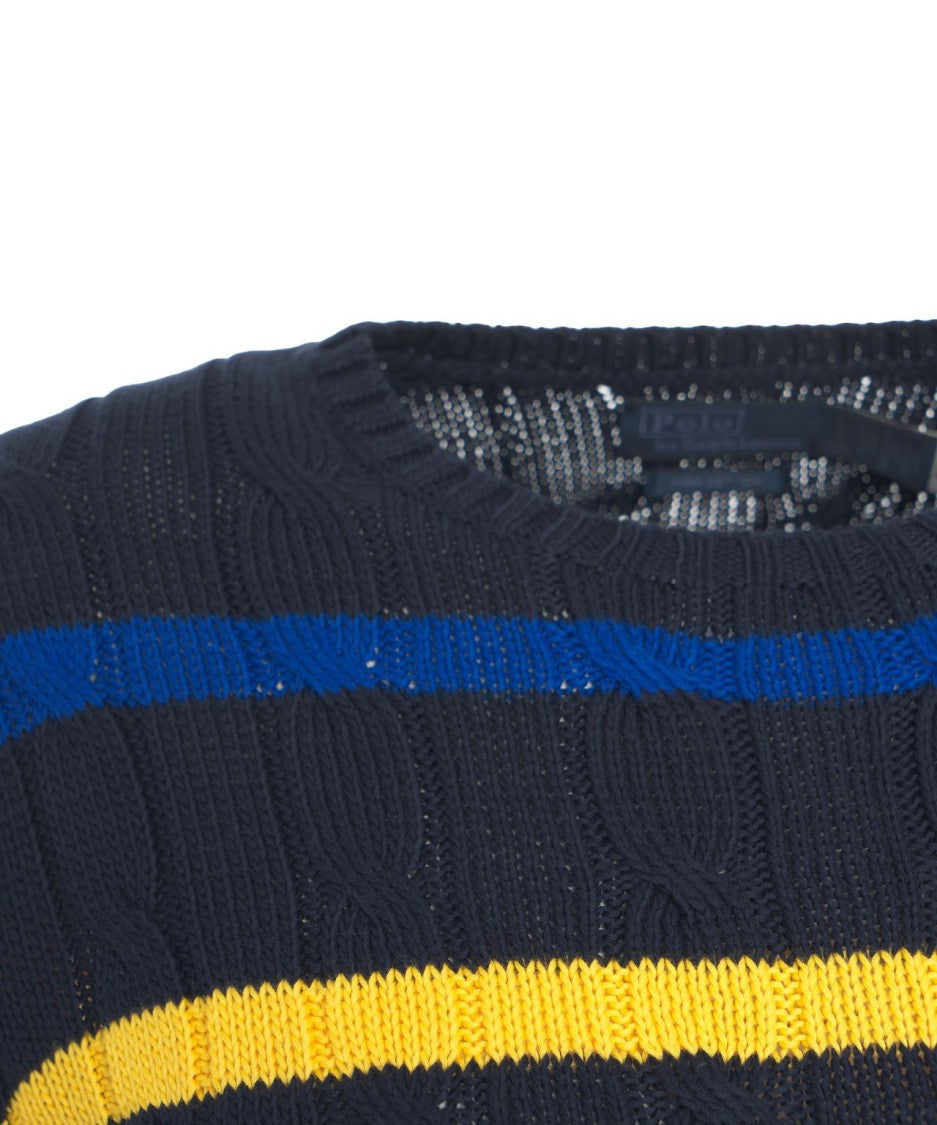 Polo Ralph Lauren Striped Cable Knit Sweater