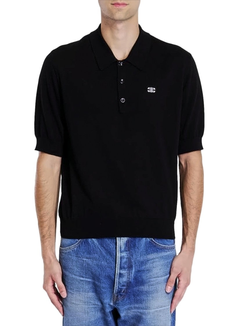 Celine Short-Sleeve Polo Shirt With Classic Collar