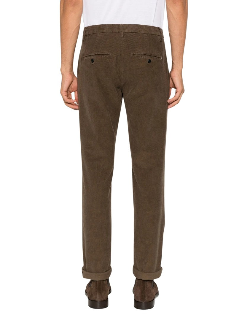 Dondup Straight-Leg Velvet Trousers With Rolled Cuffs