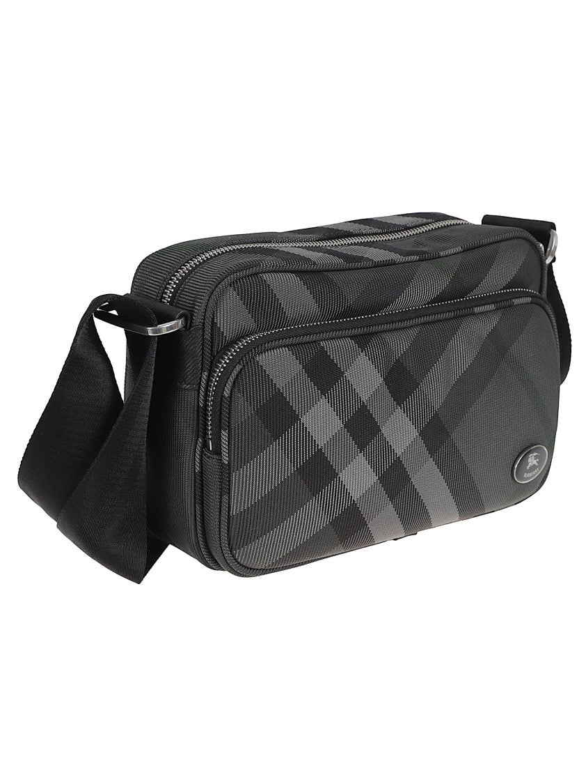 Burberry Classic Checkered Black Crossbody Bag With Adjustable Strap
