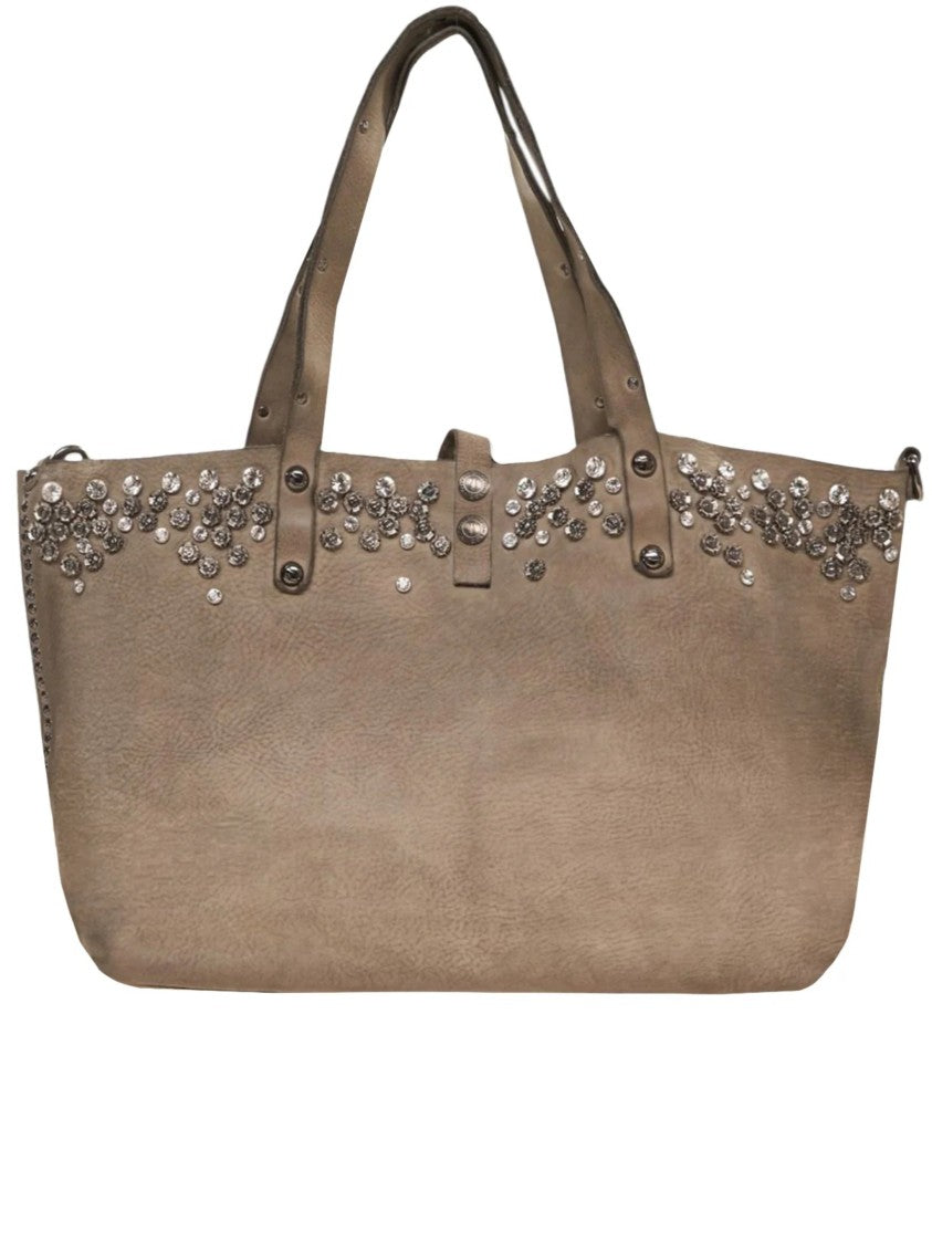 Campomaggi Cement-Finish Tote Bag With Studded Detailing