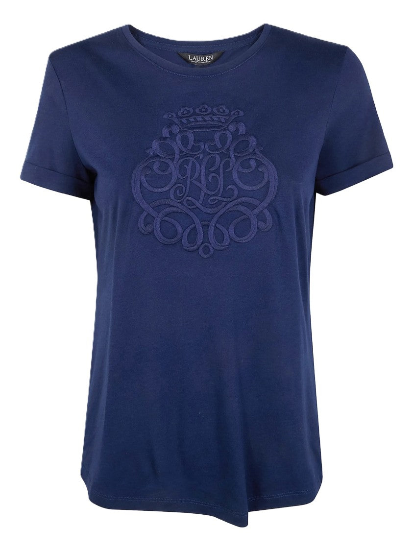 Lauren Ralph Lauren Navy Blue Cotton Pullover Tshirt