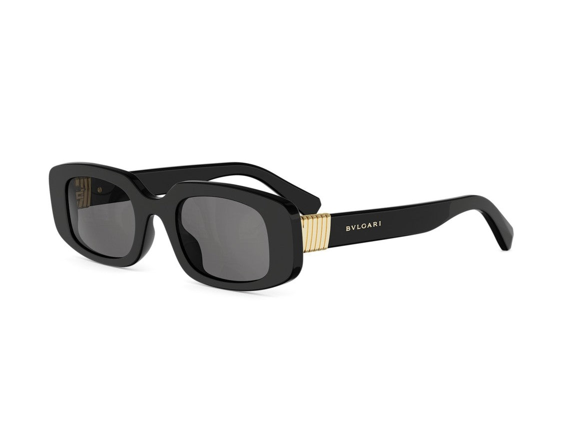 Bulgari Black Bv40084i Oversized Gold Detail Square Sunglasses