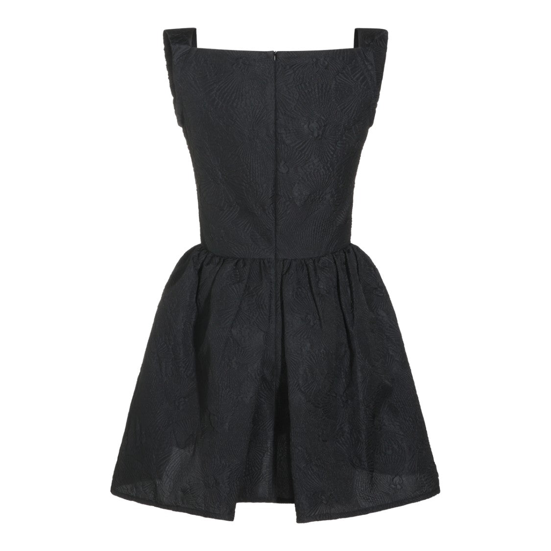 Vivienne Westwood Black Structured Square Neck Pleated Mini Dress