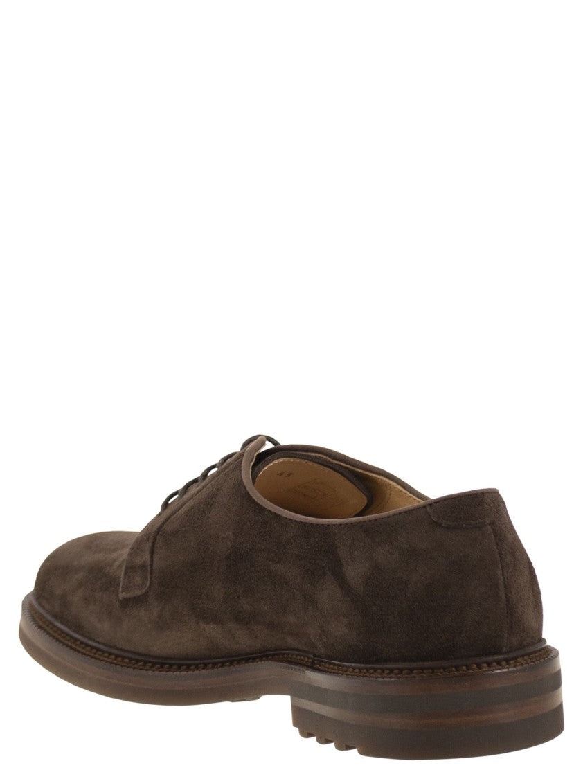 Brunello Cucinelli Raven Suede Derby Shoes