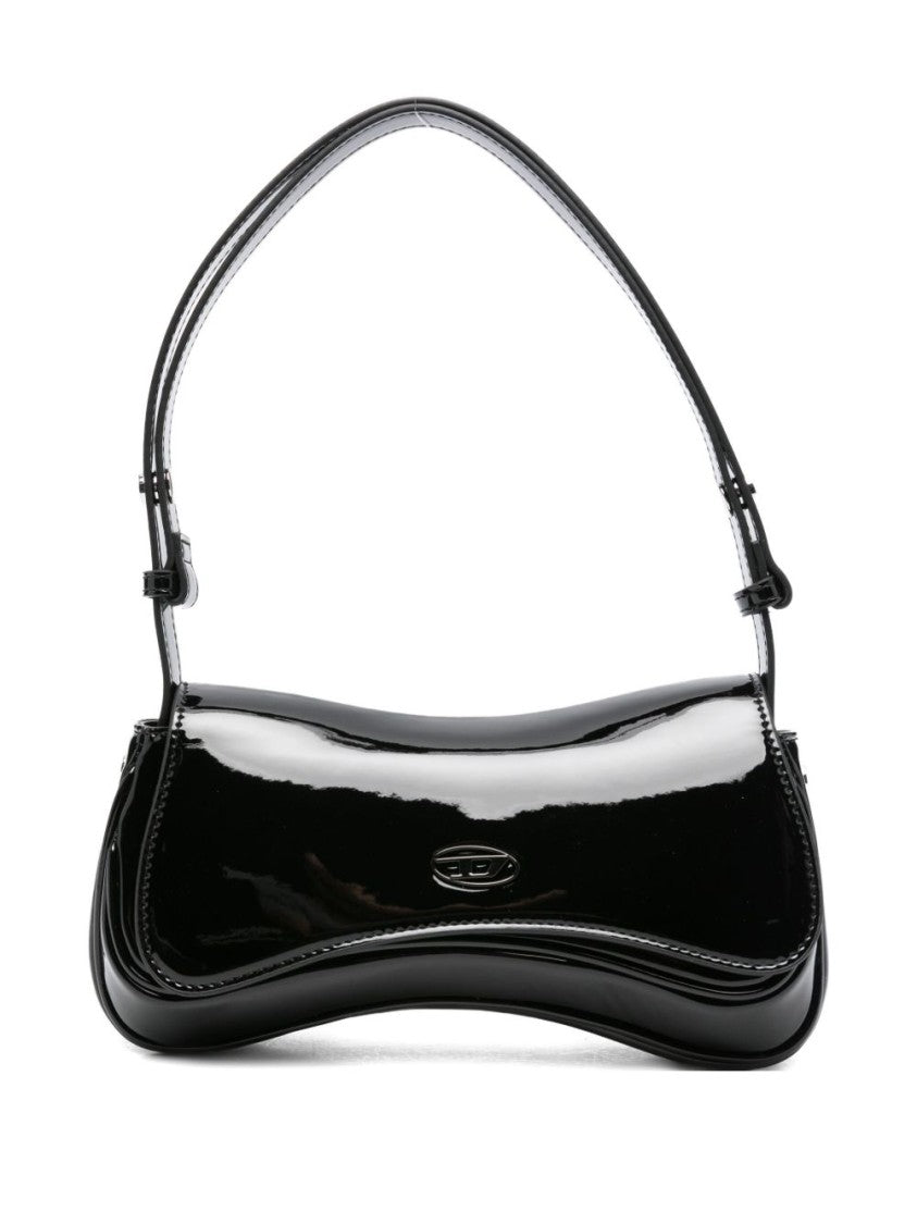 Diesel Curved Black Polyurethane Clutch