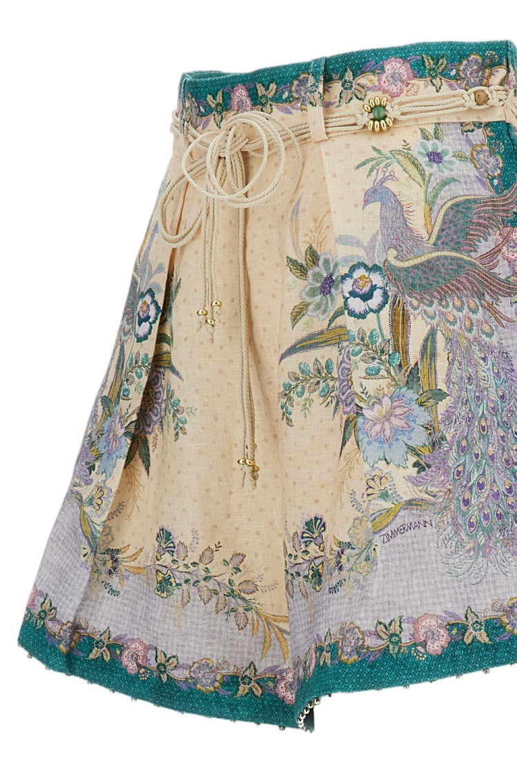 Zimmermann Multicolour Scarf Floral Linen Shorts