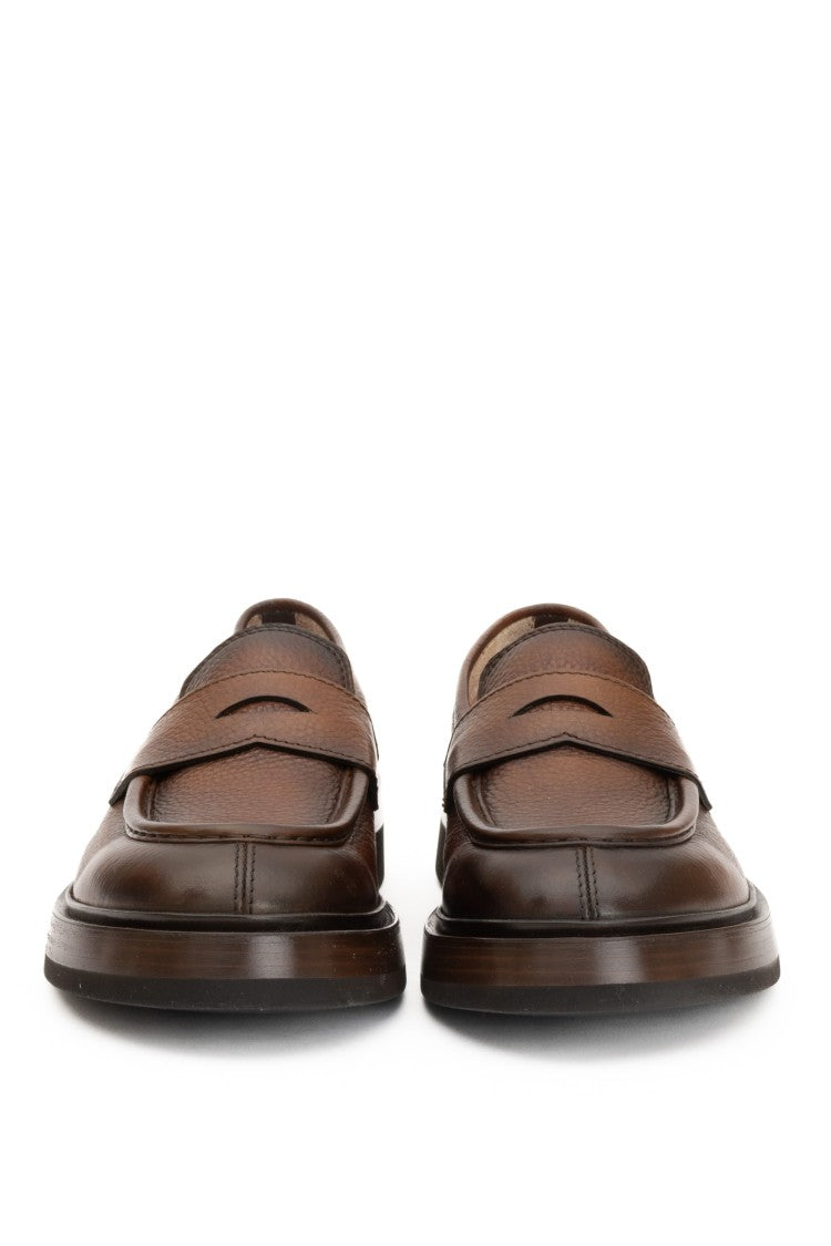 Santoni Deer Leather Moccasins