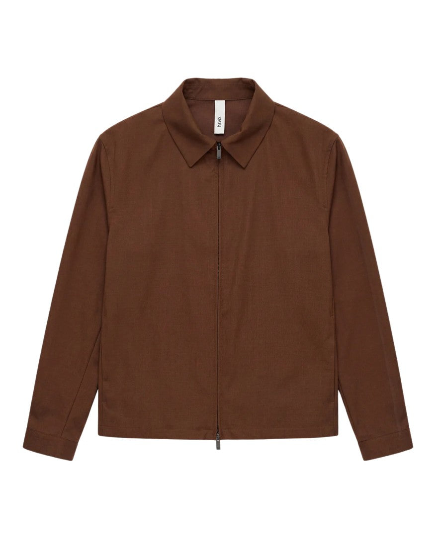 Hevo Lightweight Wool Blend Verdemare Jacket With Hidden Zip Closure