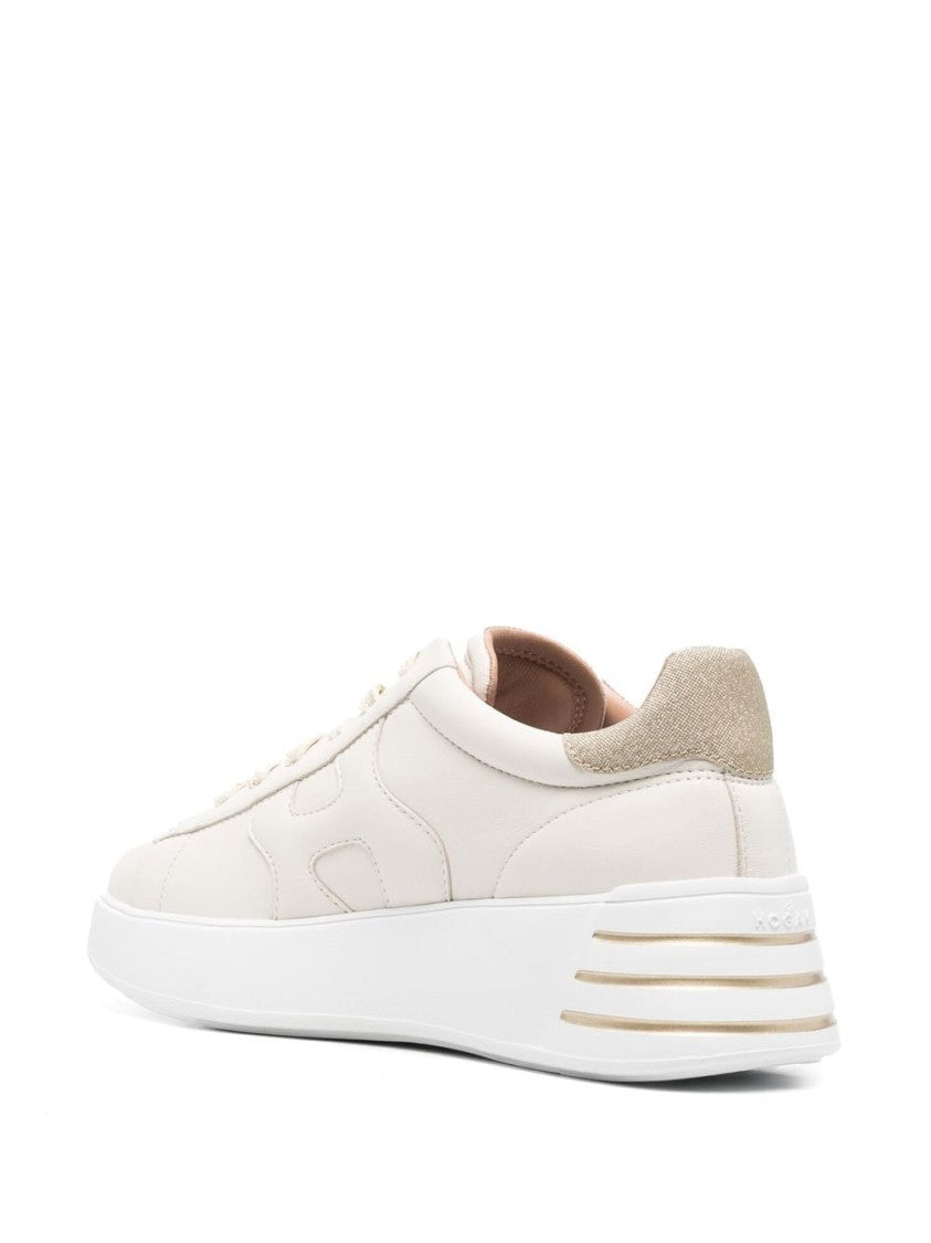 Hogan Ivory Leather Sneakers With Extralight Sole