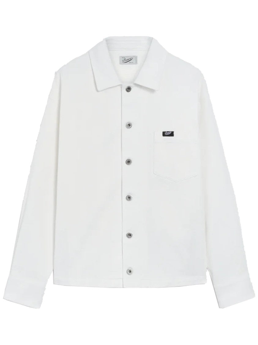 Pence White Tommy Button Up Cotton Jacket