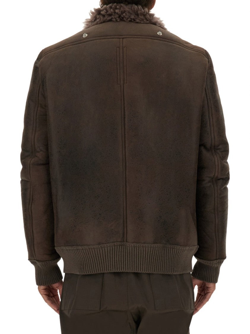 Rick Owens Leather Bomber Jacket